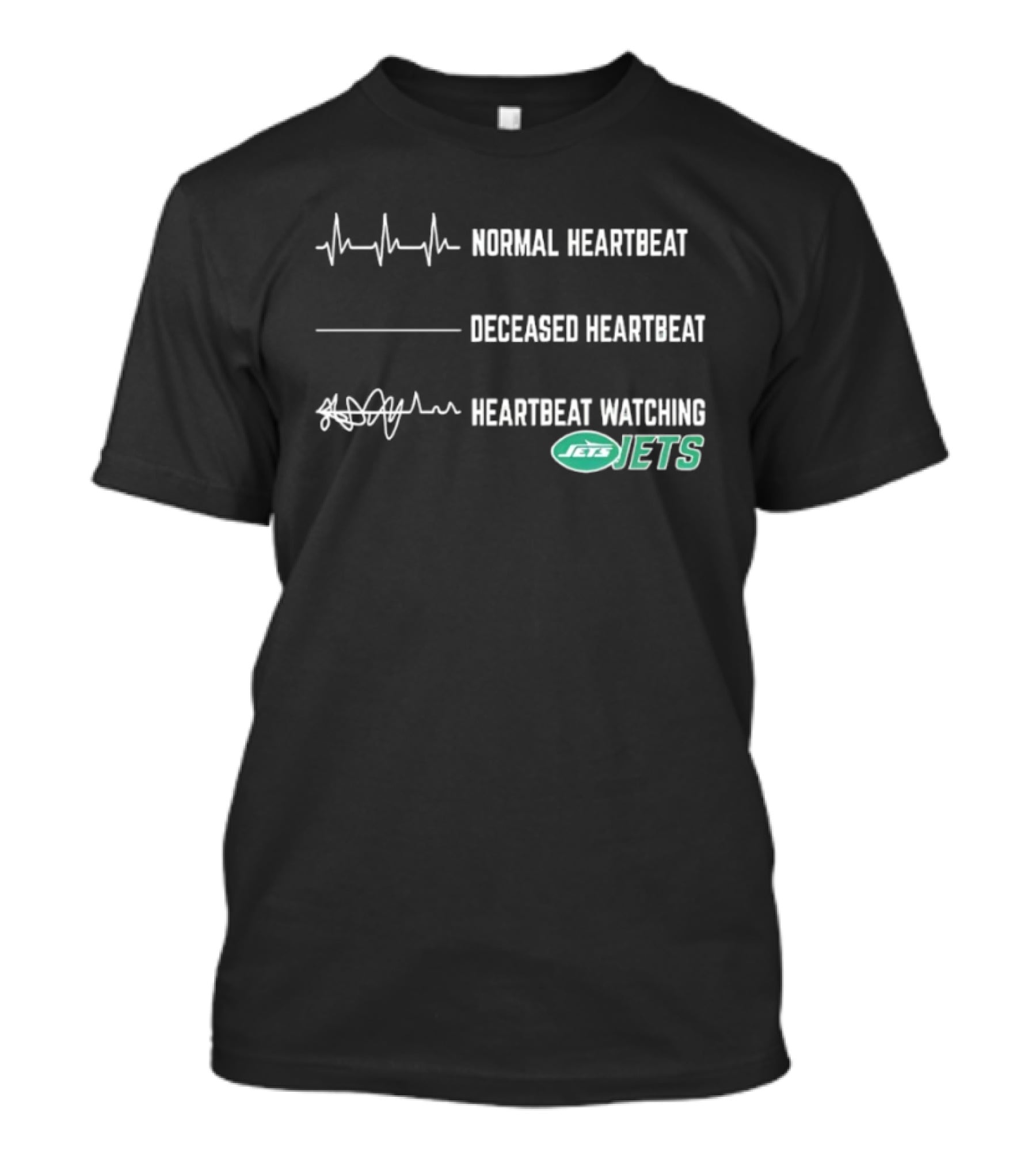 Normal Heartbeat Deceased Heartbeat Heartbeat Ing New York Jets T-Shirt