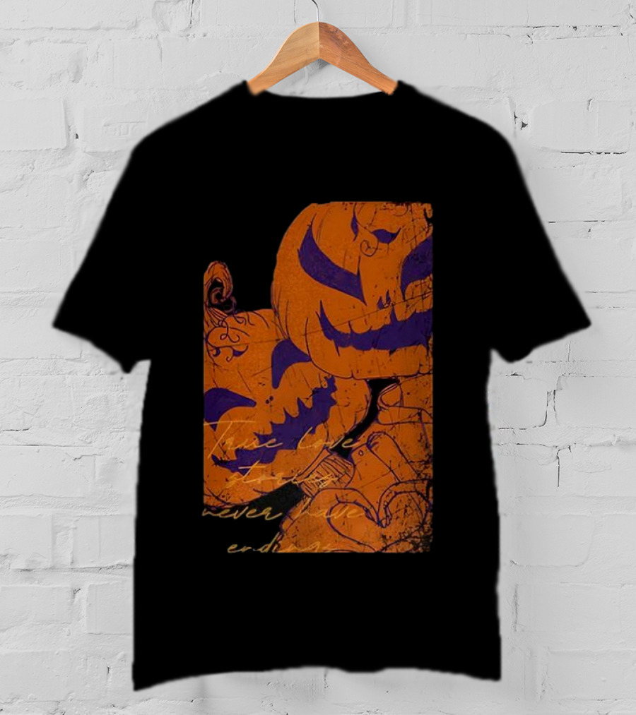 Pumpkin Head Selfie Love Stories Never Ending T-Shirt