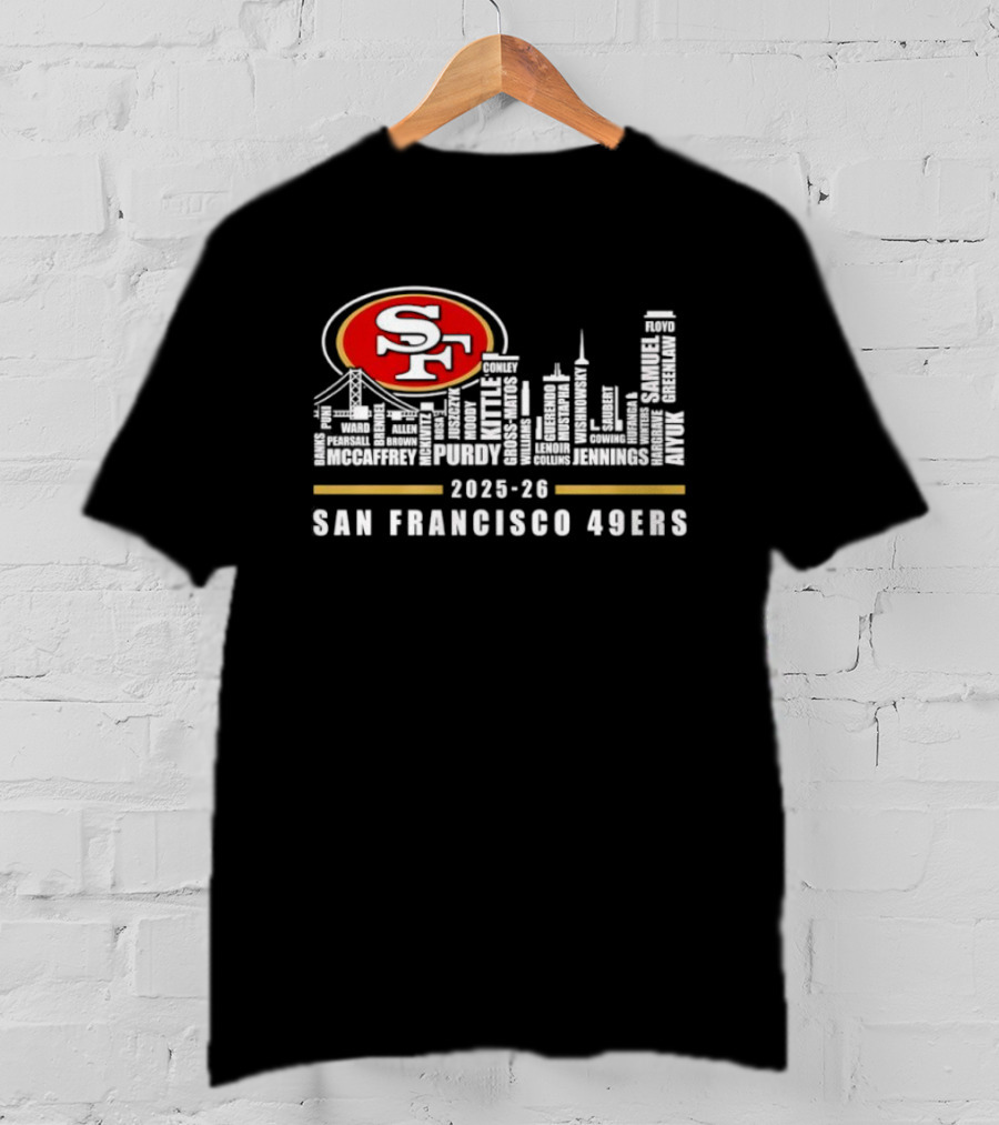 San Francisco 49ers 2025 26 SF Skyline Iconic Football Team T-Shirt