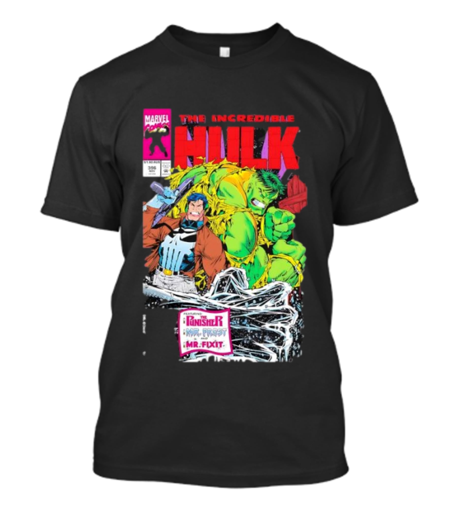 The Incredible Hulk Issue #396 Featuring The Punisher Mr. Fixit Mr. Frost Marvel Comics T-Shirt