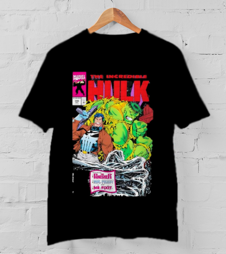 The Incredible Hulk Issue #396 Featuring The Punisher Mr. Fixit Mr. Frost Marvel Comics T-Shirt
