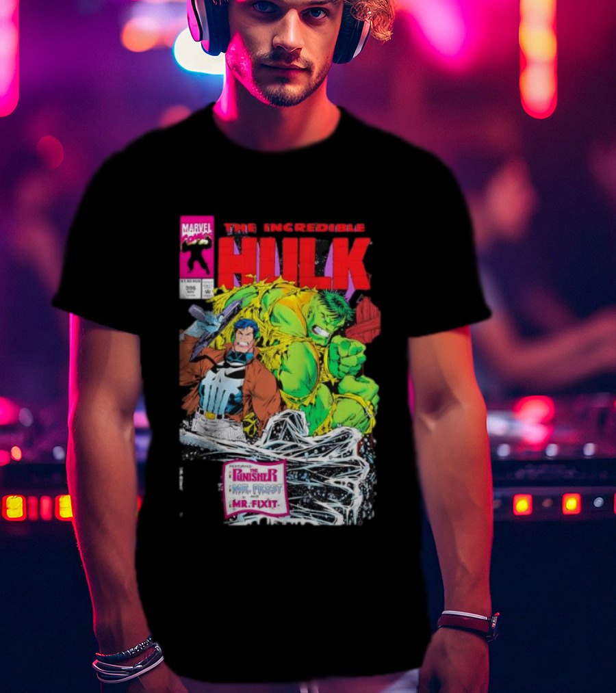 The Incredible Hulk Issue #396 Featuring The Punisher Mr. Fixit Mr. Frost Marvel Comics T-Shirt