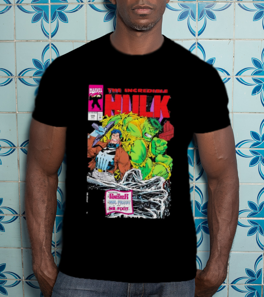 The Incredible Hulk Issue #396 Featuring The Punisher Mr. Fixit Mr. Frost Marvel Comics T-Shirt