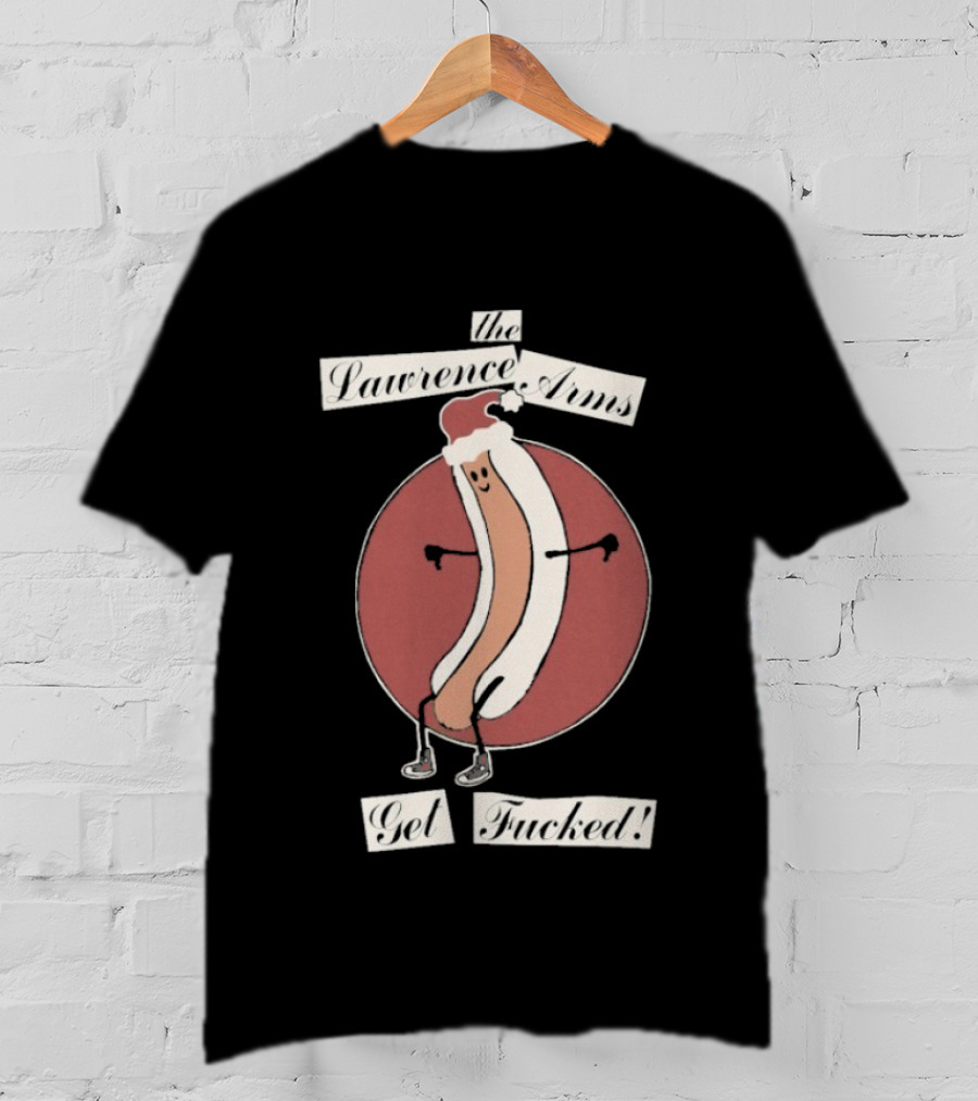 The Lawrence Arms Get Fucked Hot Dog Santa Christmas Holiday T-Shirt