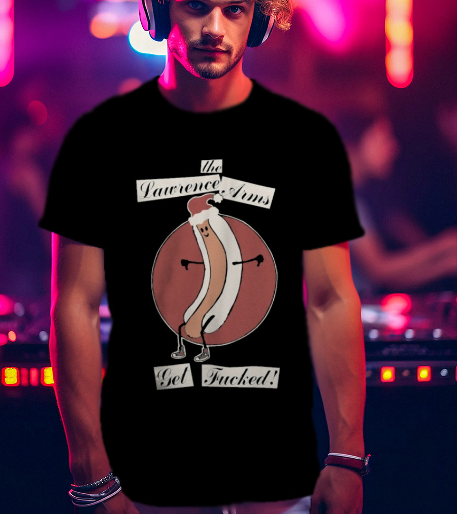 The Lawrence Arms Get Fucked Hot Dog Santa Christmas Holiday T-Shirt