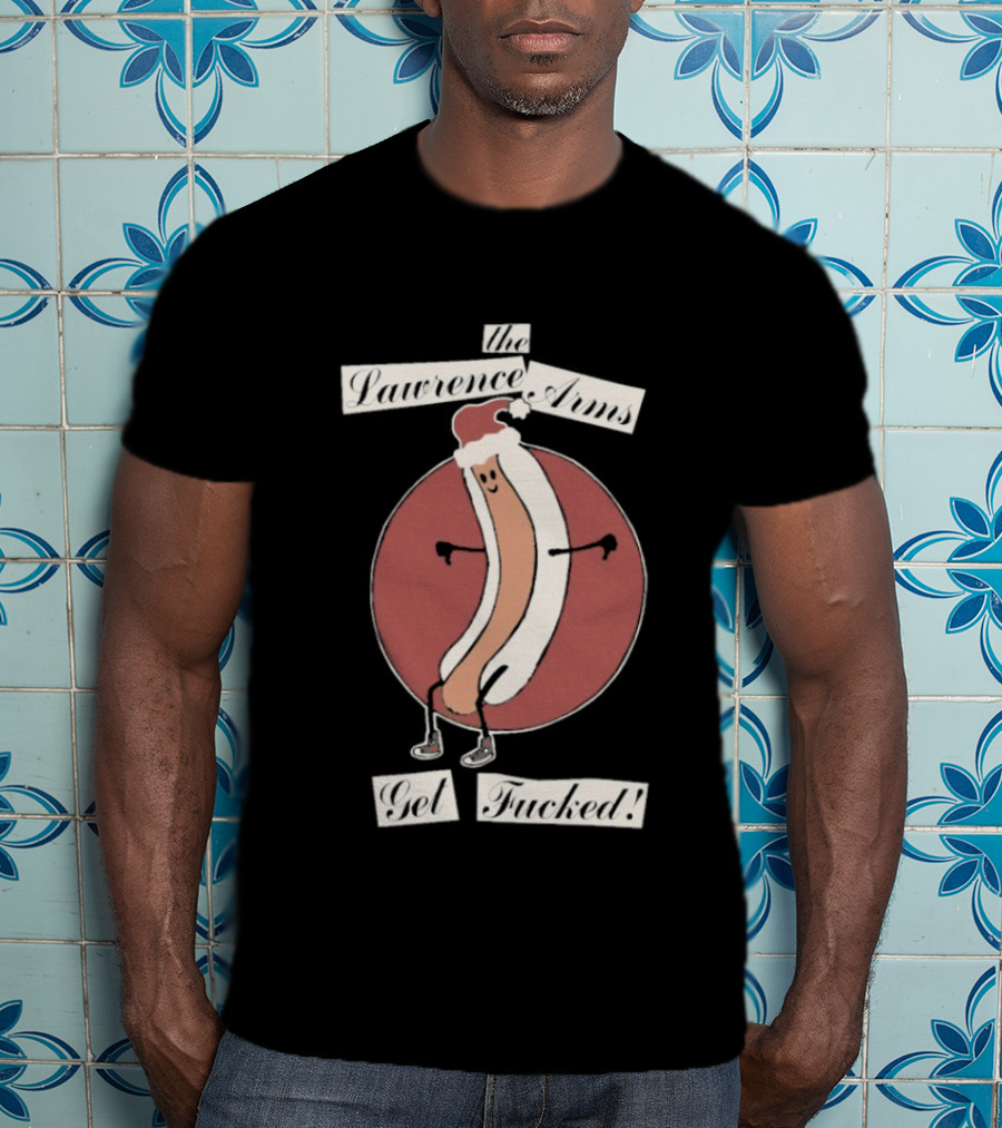 The Lawrence Arms Get Fucked Hot Dog Santa Christmas Holiday T-Shirt