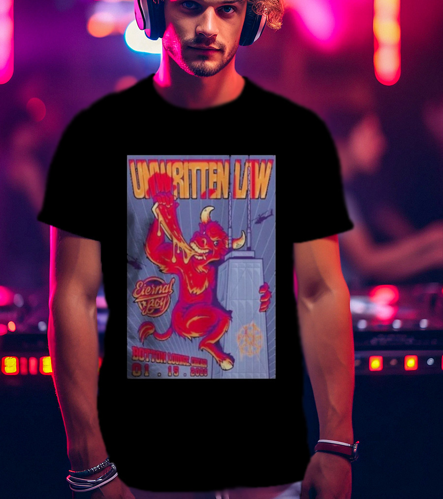 Unwritten Law Eternal Lacy Bear Chicago Bottom Lounge Jan 15 2026 T-Shirt
