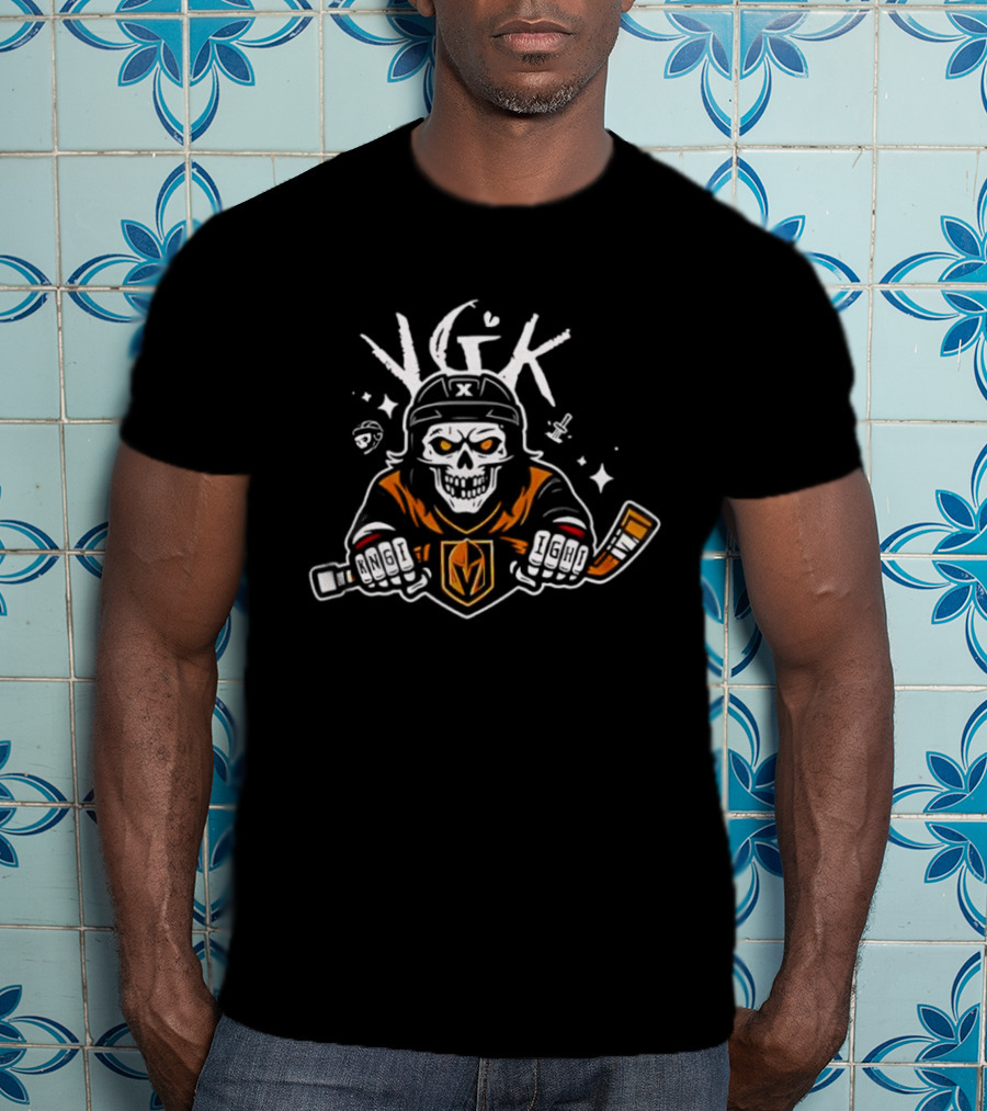 Vegas Golden Knights VGK Skeleton Hockey 25 26 T-Shirt