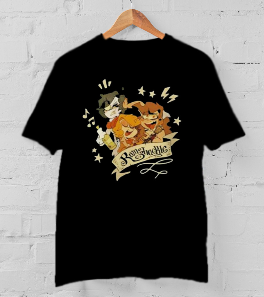 Zeddyzi Ramshackle Trio Cartoon Characters With Music And Stars T-Shirt