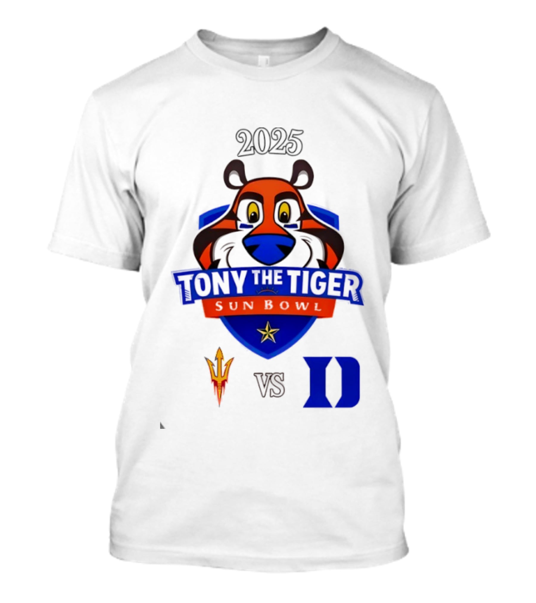 Arizona State Sun Devils Vs Duke Blue Devils 2025 Tony The Tiger Sun Bowl College Football Game T-Shirt