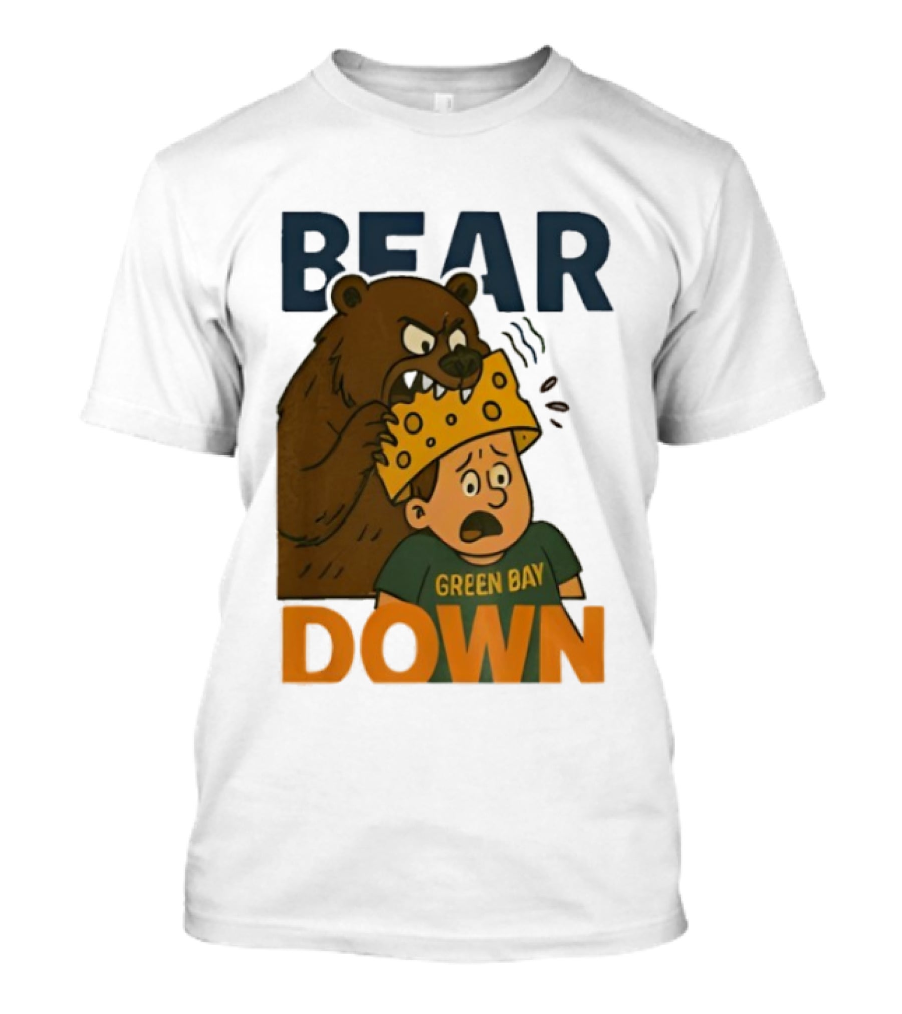 Bear Down Green Bay Packers Rivalry Cheesy Confrontation T-Shirt