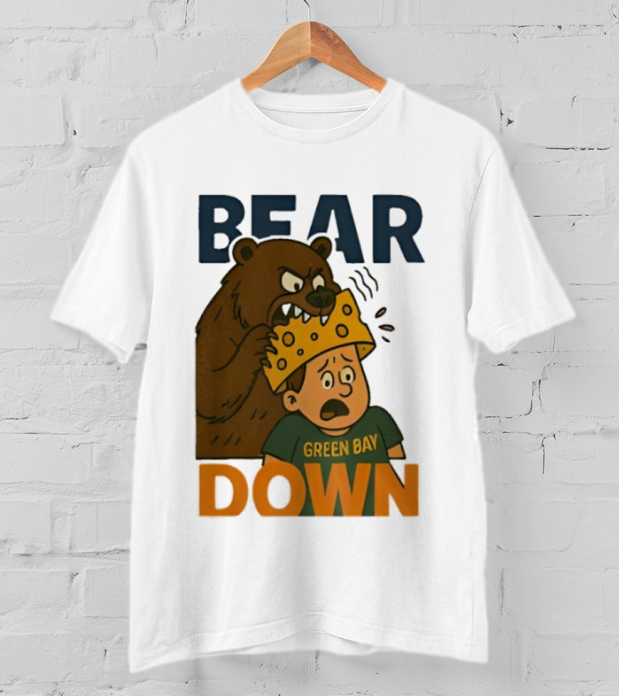Bear Down Green Bay Packers Rivalry Cheesy Confrontation T-Shirt