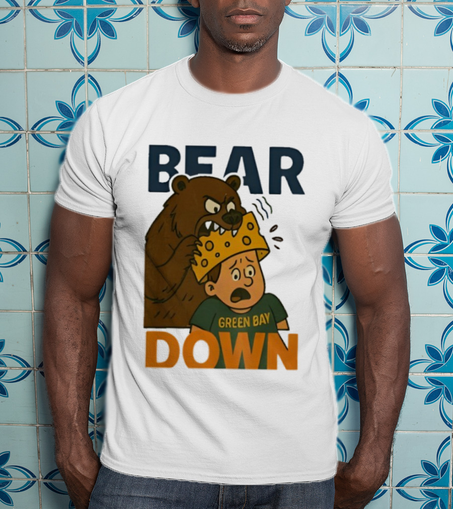 Bear Down Green Bay Packers Rivalry Cheesy Confrontation T-Shirt
