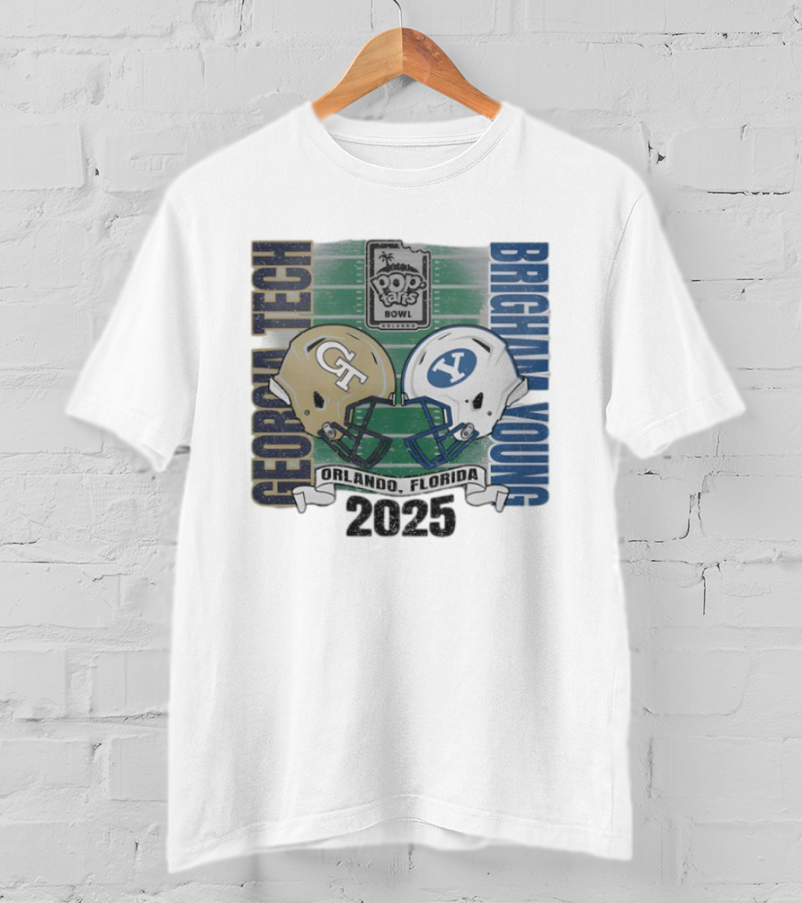 Georgia Tech Vs Brigham Young 2025 Pop Tarts Bowl Orlando Football Helmets T-Shirt