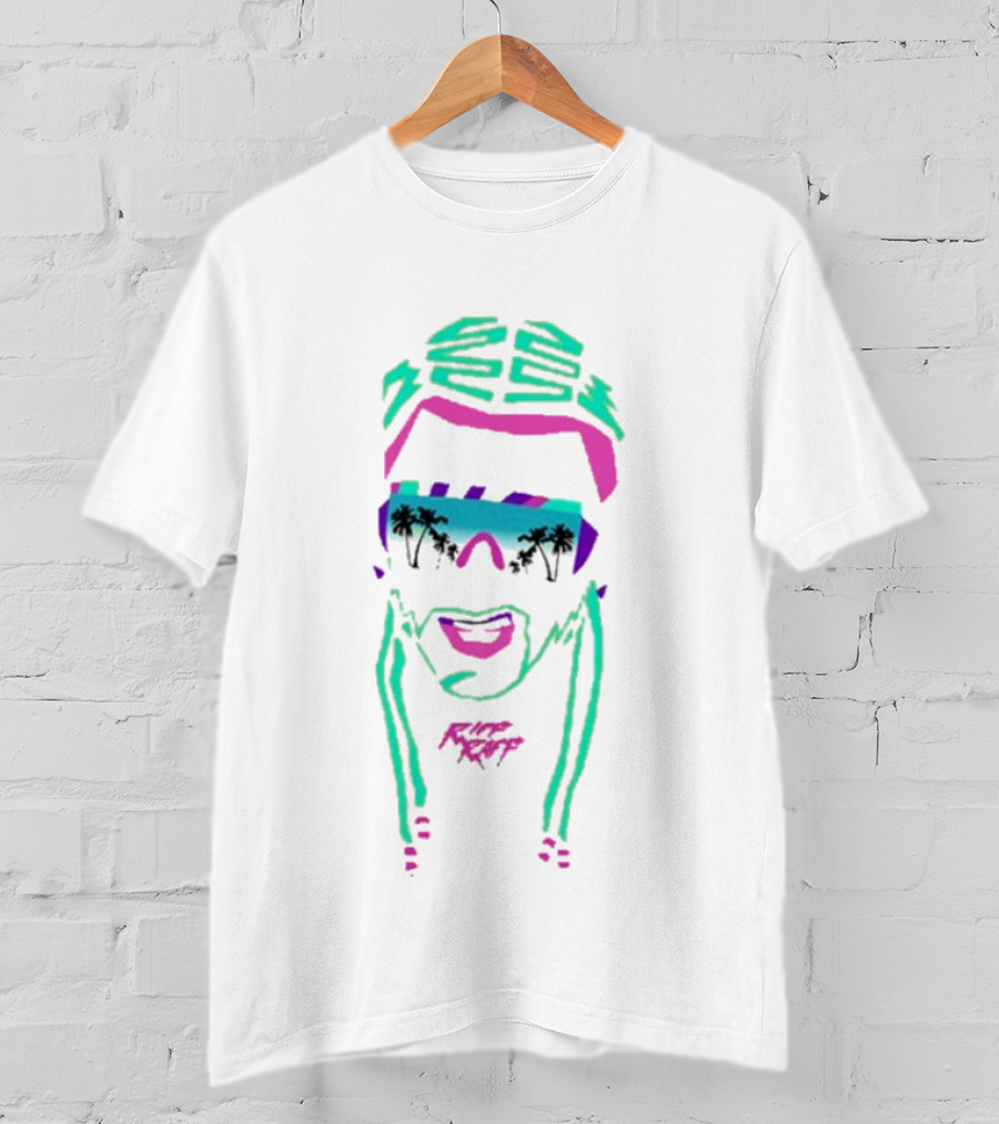 Dale Dan Tony Aquaberry Icōn Neon Sunglasses Tropical Vibes Retro 80s T-Shirt