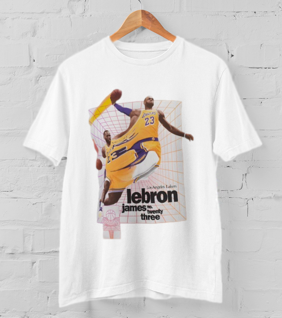 Los Angeles Lakers LeBron James Number 23 Time Warp Basketball T-Shirt