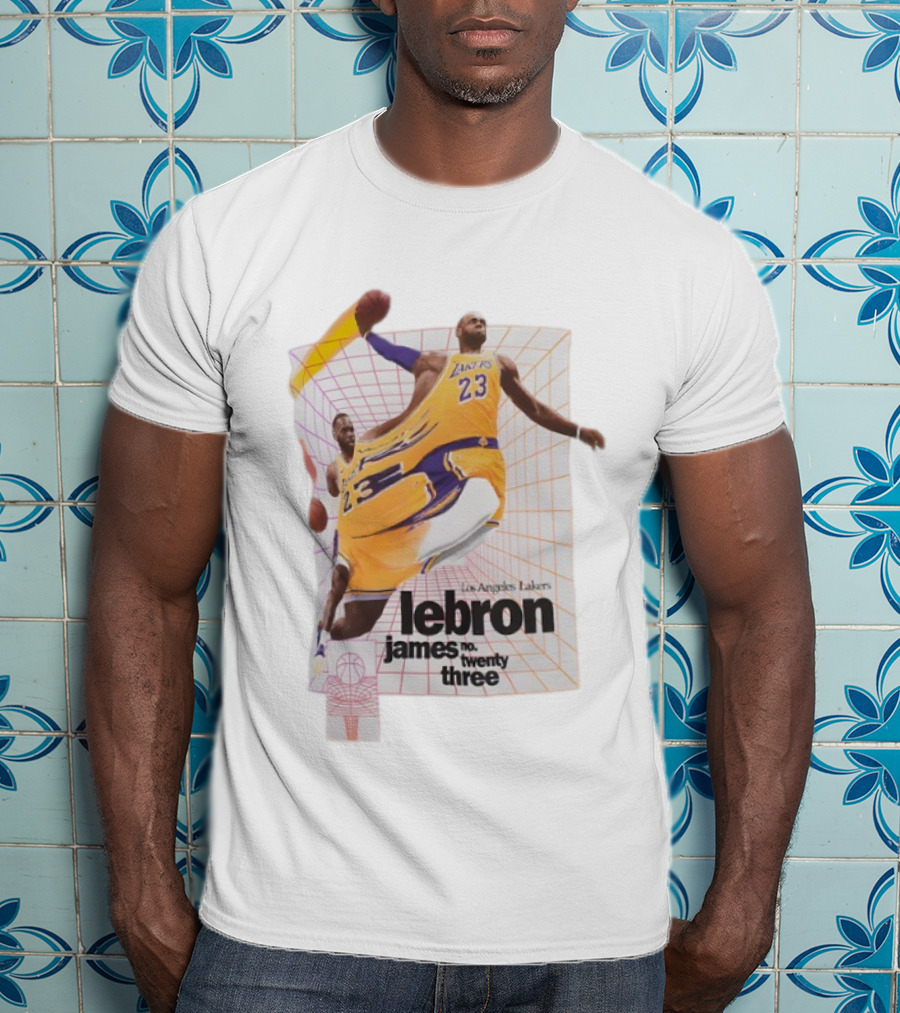 Los Angeles Lakers LeBron James Number 23 Time Warp Basketball T-Shirt