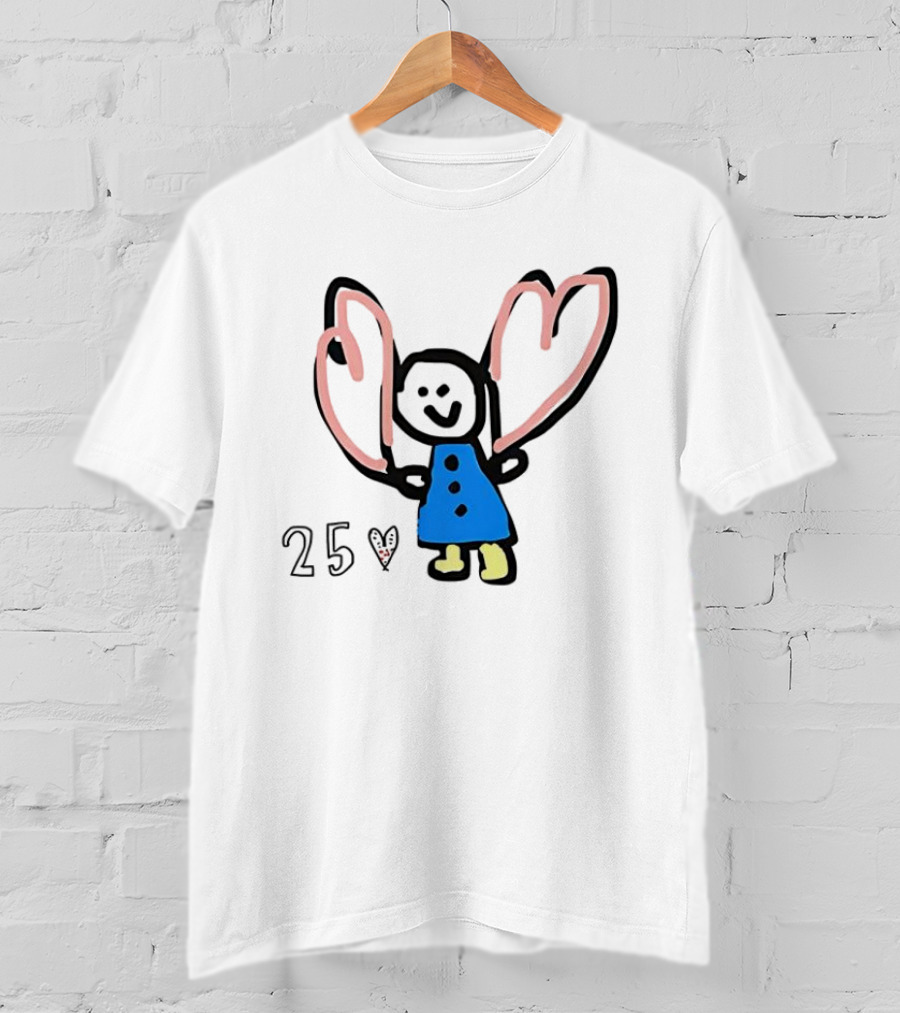 Special Cartoon X Mas Heart Butterfly Wings Blue Dress T-Shirt