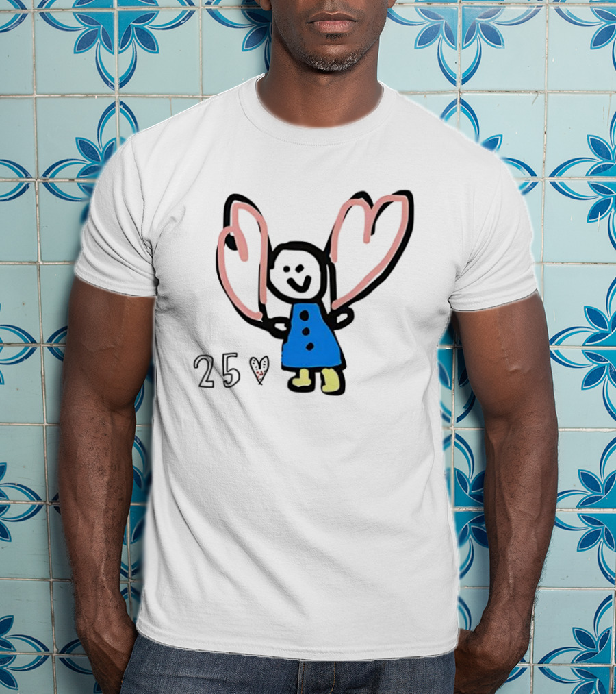 Special Cartoon X Mas Heart Butterfly Wings Blue Dress T-Shirt