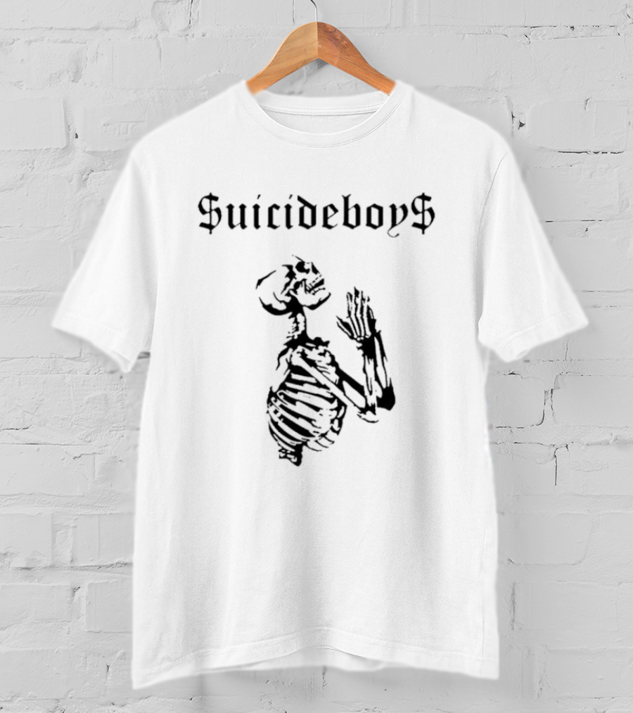 Suicideboys Praying Skeleton Red Eye Dark Aesthetic T-Shirt