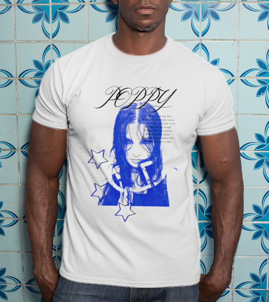 Poppy Blue Face With Stars T-Shirt