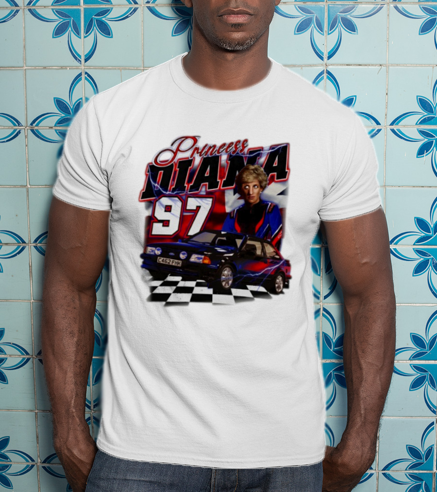 Princess Diana 97 Racer Car Union Jack T-Shirt