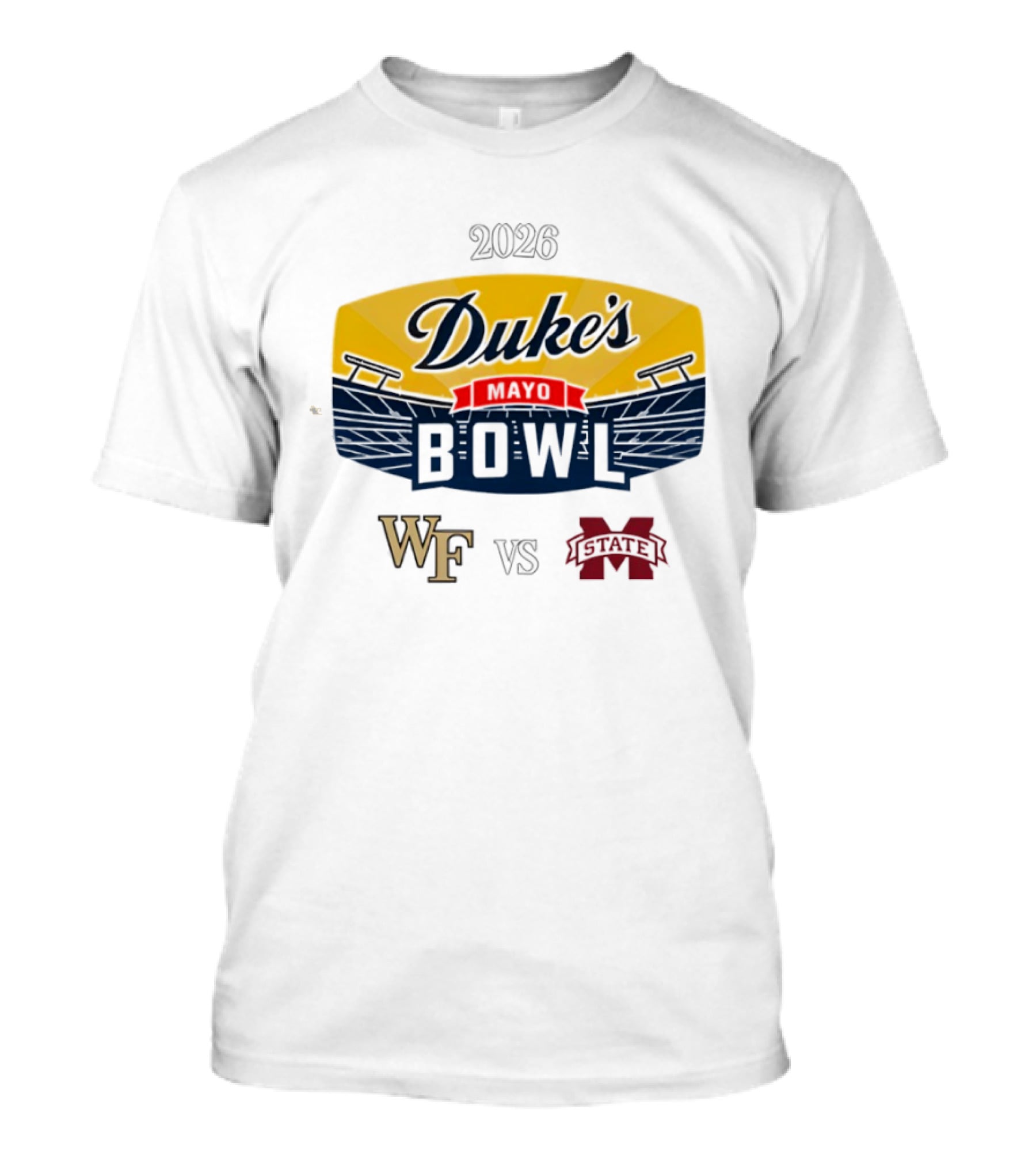 Wake Forest Vs. Mississippi State 2026 Duke’s Mayo Bowl College Football Game T-Shirt
