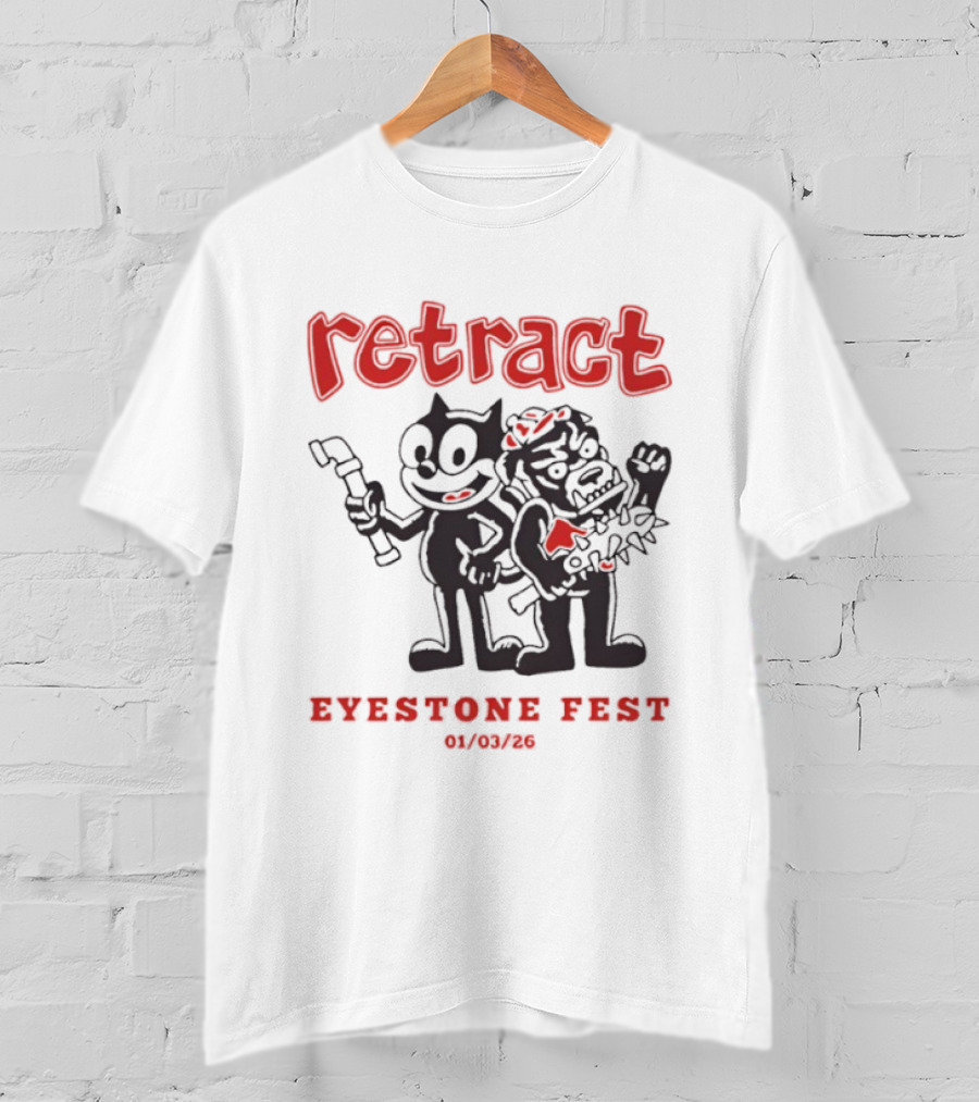 Retract Eyestone Fest 01 03 2025 Cartoon Characters With Wrench And Brush T-Shirt