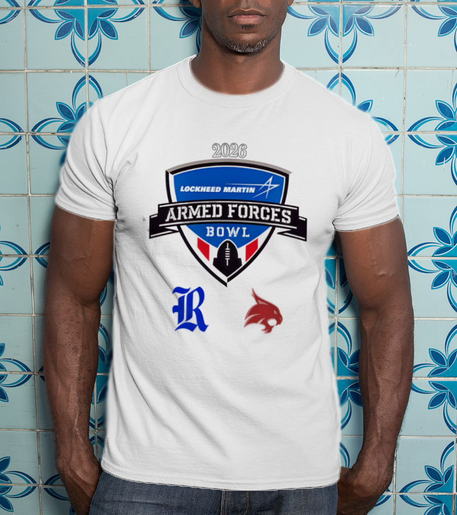 Rice Owls Vs Texas State Bobcats Lockheed Martin Armed Forces Bowl 2026 T-Shirt