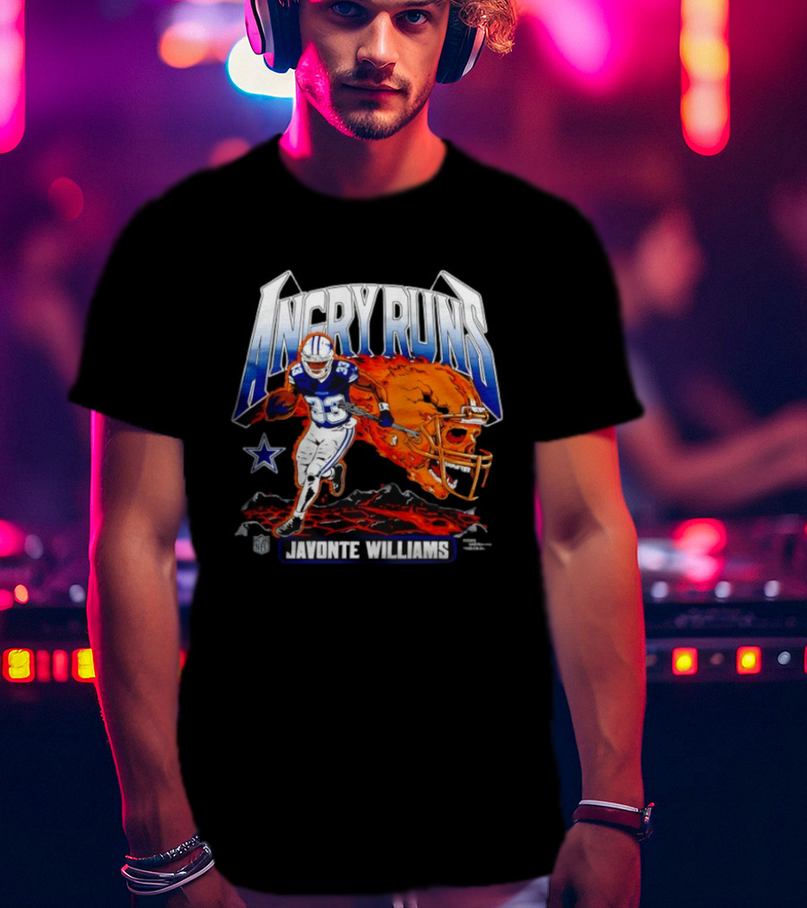 Angry Runs Dallas Cowboys Javonte Williams NFL 2025 T-Shirt