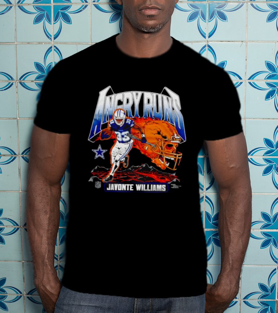 Angry Runs Dallas Cowboys Javonte Williams NFL 2025 T-Shirt