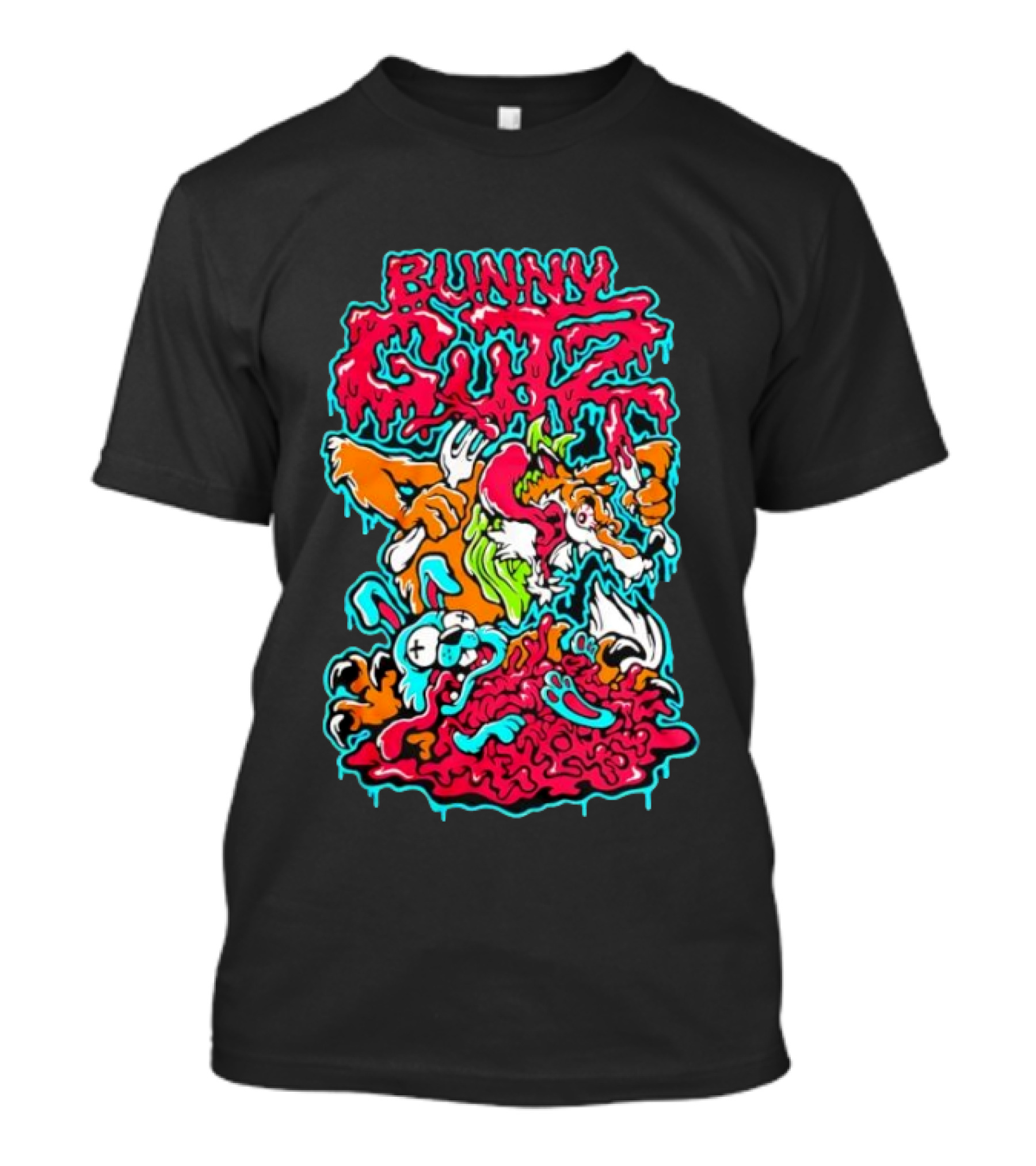 Bunny Gutz Killer Acid Cartoon Dripping Vivid T-Shirt