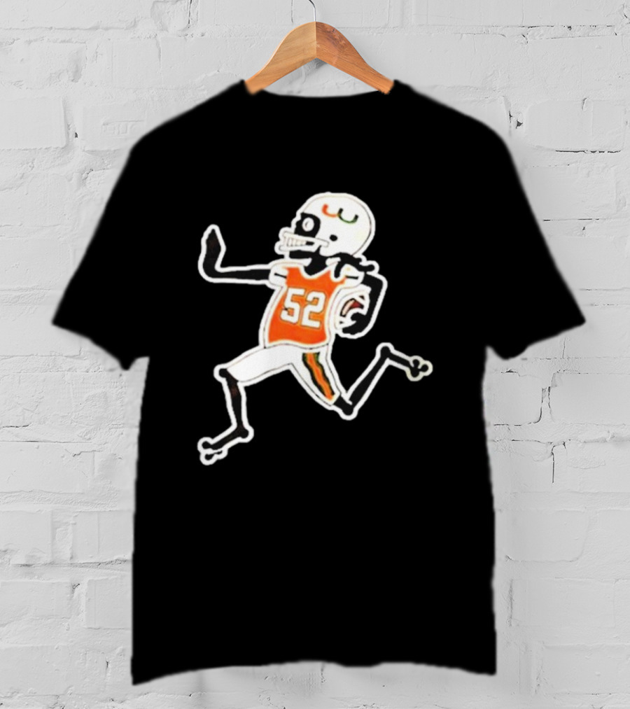 Francisco Mauigoa Skeletal 52 Miami Hurricanes Football Player T-Shirt