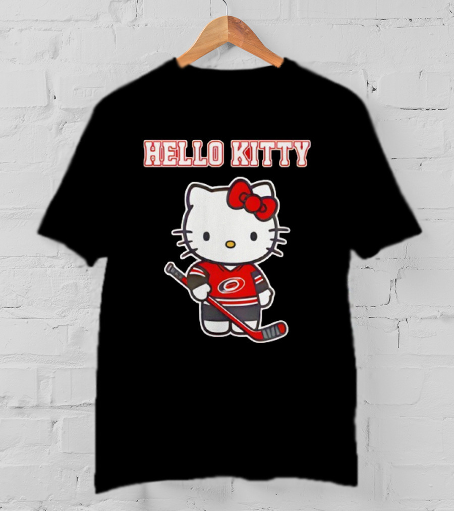 Carolina Hurricanes Hello Kitty Night Cute Hockey T-Shirt