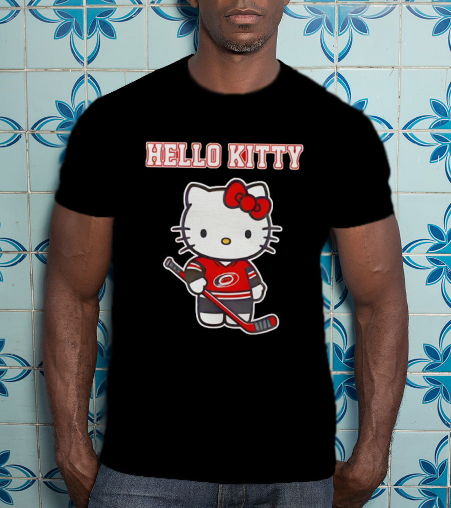 Carolina Hurricanes Hello Kitty Night Cute Hockey T-Shirt