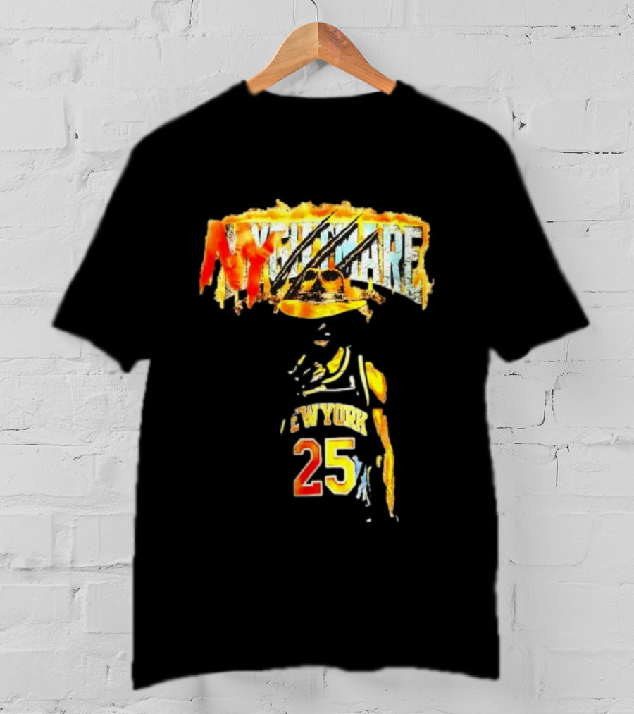Jalen Brunson New York 25 Ny Nightmare Freddy Krueger T-Shirt