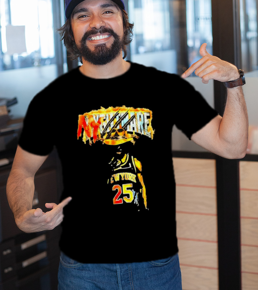 Jalen Brunson New York 25 Ny Nightmare Freddy Krueger T-Shirt