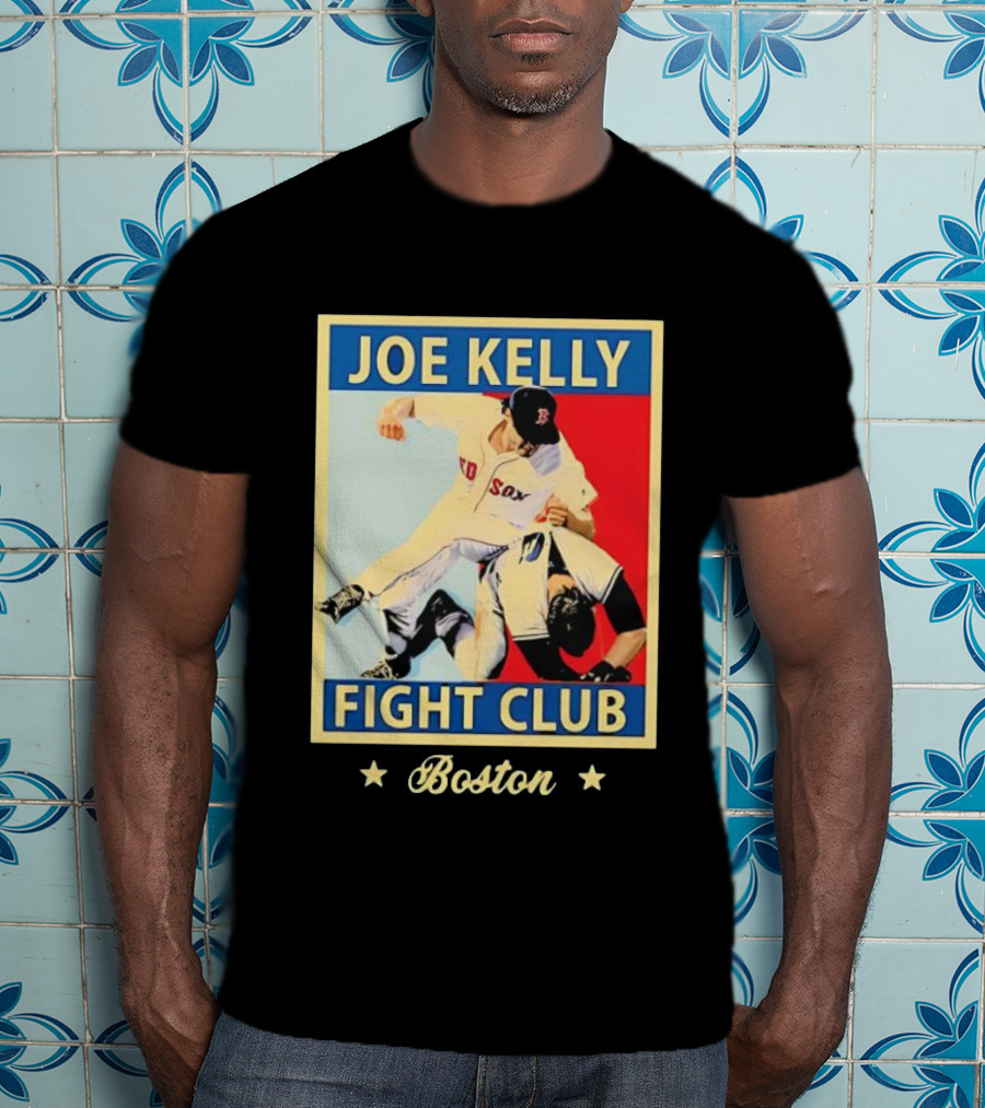 Joe Kelly Fight Club Boston Red Sox Baseball Action T-Shirt