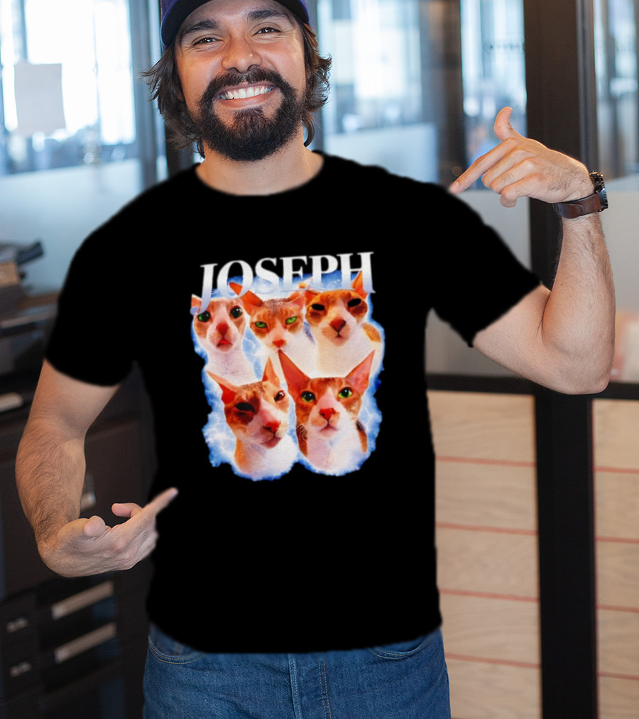 JOSEPH Five Cat Faces Blue Aura T-Shirt