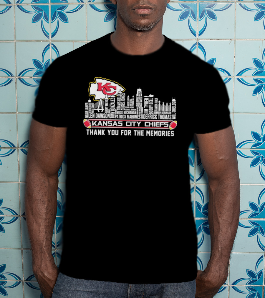 Kansas City Chiefs Thank You For The Memories City Skyline KC T-Shirt