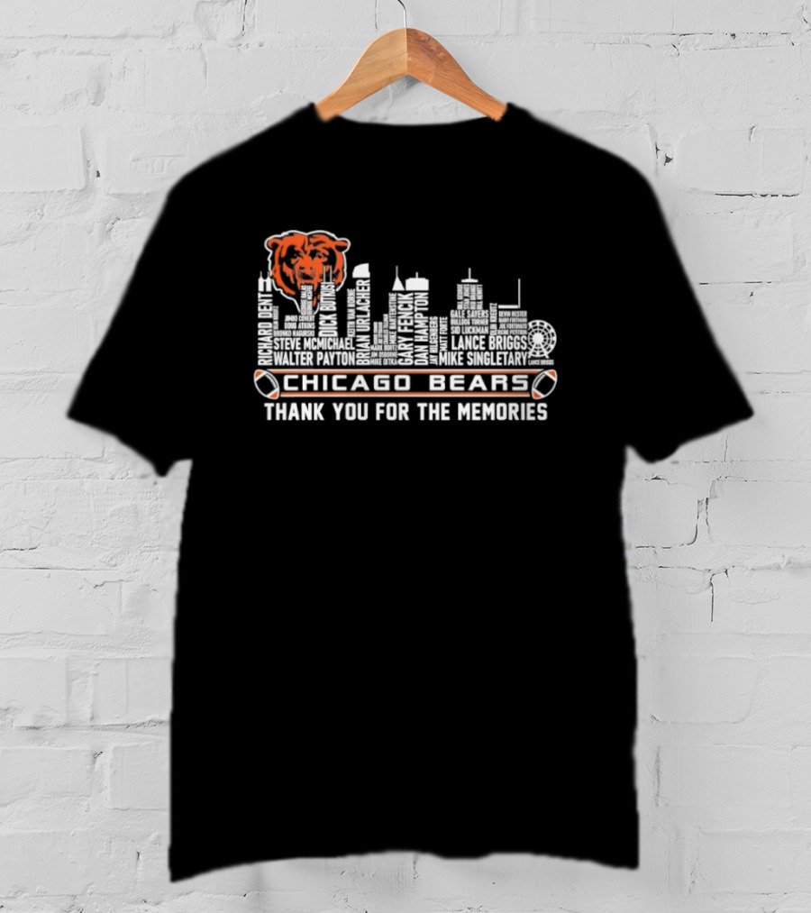 Chicago Bears Thank You For The Memories Skyline Bear T-Shirt