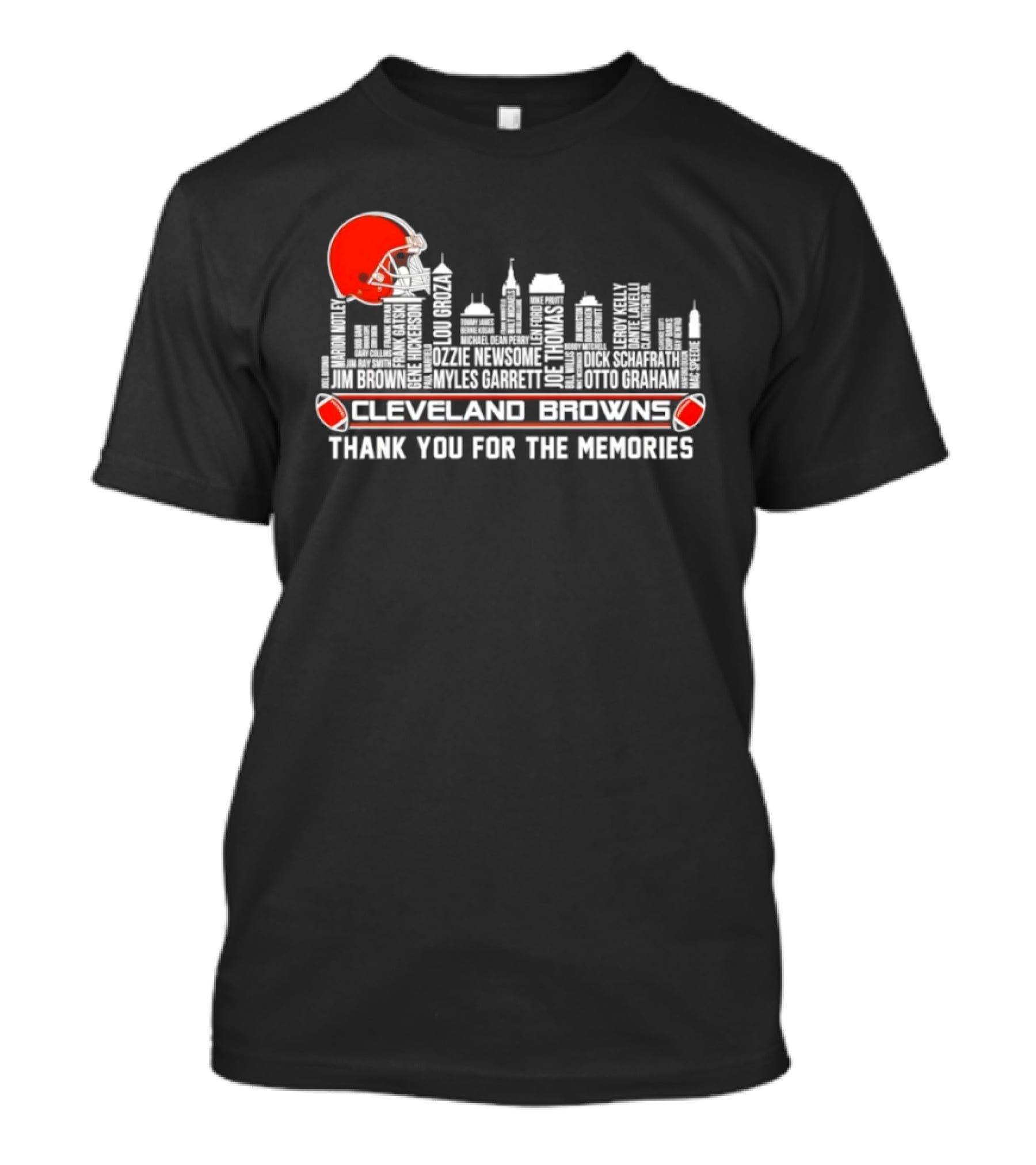 Cleveland Browns Thank You For The Memories City Skyline Helmet Football T-Shirt