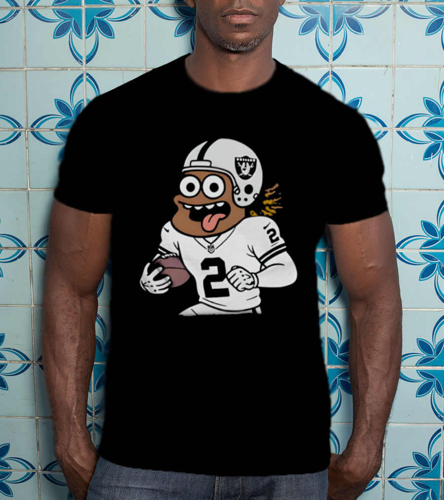 Las Vegas Raiders Ashton Jeanty Cartoon Number 2 Football Player T-Shirt