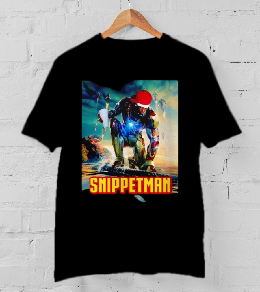 Playboi Carti Snippet Man Iron Hero Parody In Red Cap With Cup T-Shirt