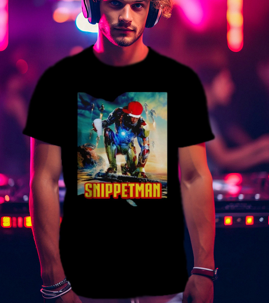 Playboi Carti Snippet Man Iron Hero Parody In Red Cap With Cup T-Shirt