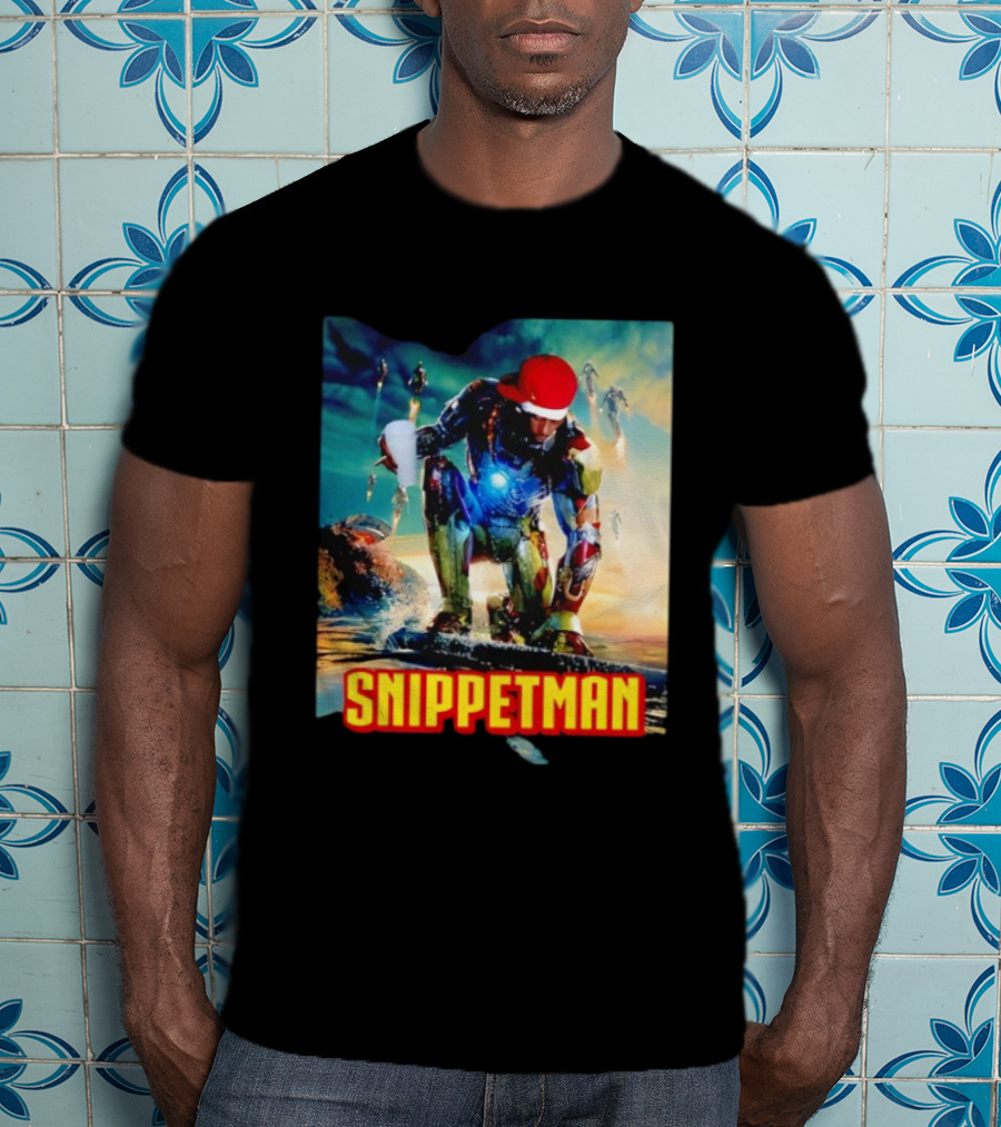 Playboi Carti Snippet Man Iron Hero Parody In Red Cap With Cup T-Shirt