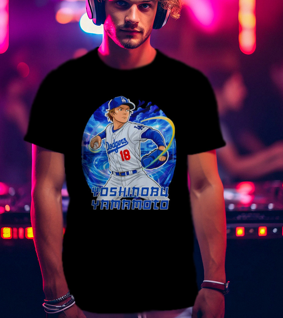 Los Angeles Dodgers Yoshinobu Yamamoto Anime Pitcher T-Shirt