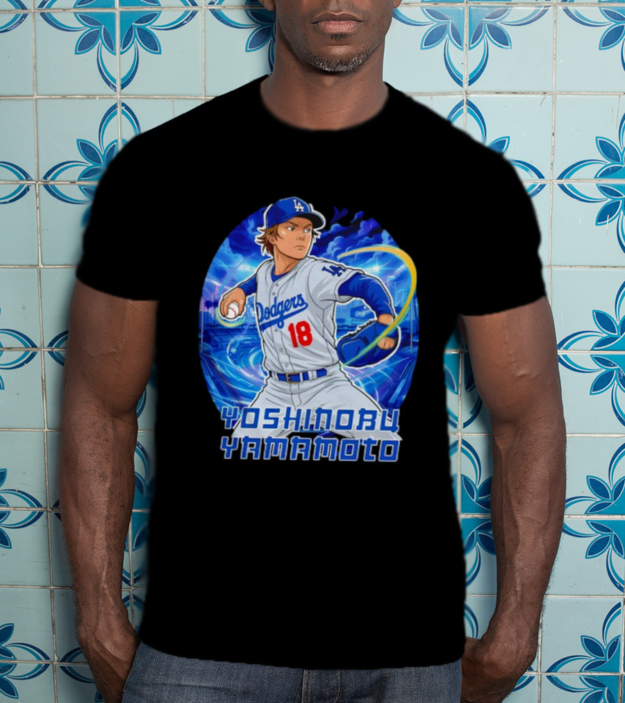 Los Angeles Dodgers Yoshinobu Yamamoto Anime Pitcher T-Shirt