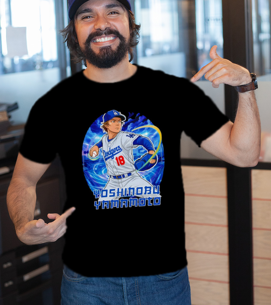 Los Angeles Dodgers Yoshinobu Yamamoto Anime Pitcher T-Shirt