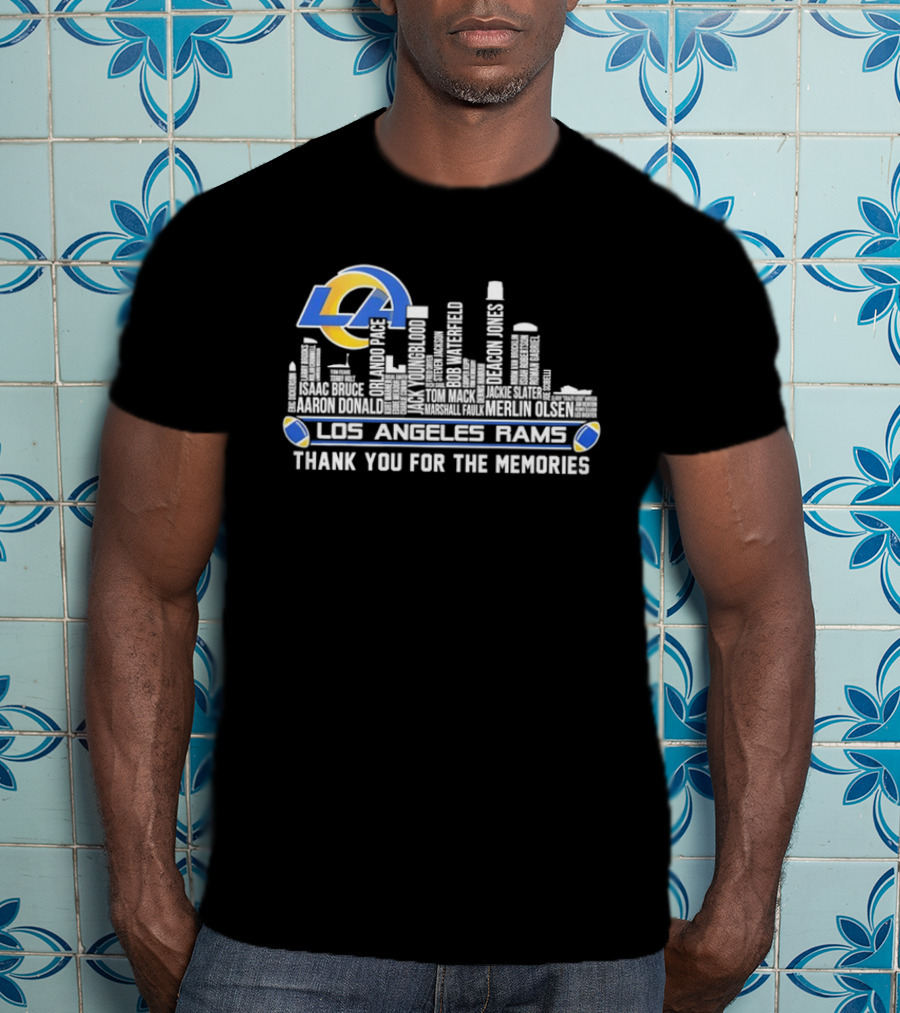 Los Angeles Rams Thank You For The Memories City Skyline LA T-Shirt